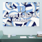 Banderoles marine bleu clair volleyballs anniversaire de enfa (Salon professionnel)