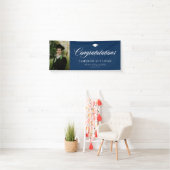 Banderoles Marine Blue Bold Calligraphie Photo Graduation (En situation)