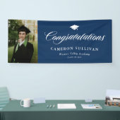 Banderoles Marine Blue Bold Calligraphie Photo Graduation (Salon professionnel)