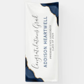 Banderoles Marine Blue Gold Agate Félicitations Diplôme (Vertical)