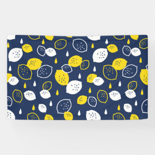 Banderoles Marine Blue Lemon Art - Refresh Citrus Design