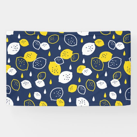 Banderoles Marine Blue Lemon Art - Refresh Citrus Design (Horizontal)