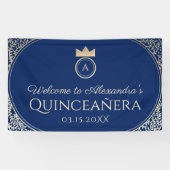 Banderoles Marine Blue Quinceanera (Horizontal)