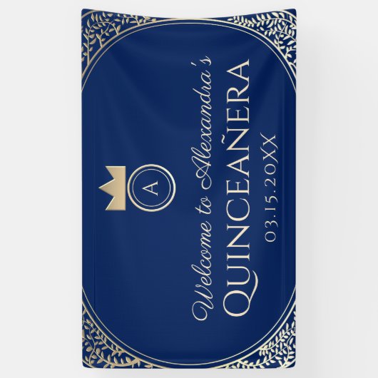 Banderoles Marine Blue Quinceanera (Vertical)