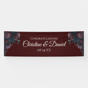 Banderoles Maroon foncé Mauve Gothique Mariage élégant