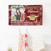 Banderoles Maroon Gold Bubbles Félicitations Photo Graduation (En situation)