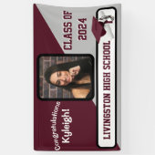 Banderoles Maroon, Grey & White Graduation (Vertical)