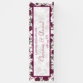 Banderoles Maroon Rose Wedding (Vertical)