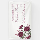 Banderoles Maroon Rose Wedding (Vertical)