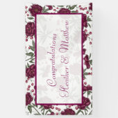 Banderoles Maroon Rose Wedding (Vertical)