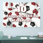 Banderoles maroon soccer garçons filles fête d'anniversaire (Salon professionnel)