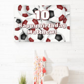 Banderoles maroon soccer garçons filles fête d'anniversaire (Insitu)