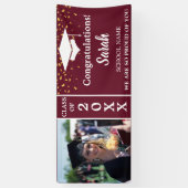 Banderoles Maroon White Graduation Custom Photo Class Of 2025 (Vertical)
