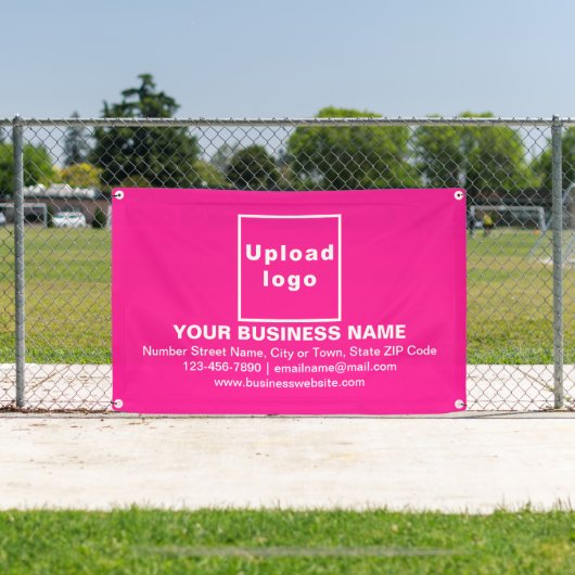 Banderoles Marque d'entreprise alignée sur rectangle rose (Insitu)