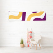 Banderoles Marron jaune lignes courbes rouge ondulé design mo (Insitu)