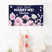 Banderoles Marry Me Diamond Floral (En situation)