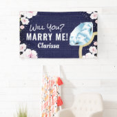 Banderoles Marry Me Diamond Floral (En situation)
