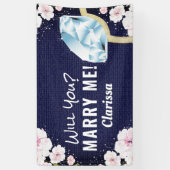 Banderoles Marry Me Diamond Floral (Vertical)