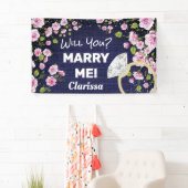 Banderoles Marry Me Diamond Floral (En situation)