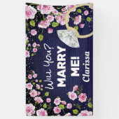 Banderoles Marry Me Diamond Floral (Vertical)