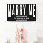 Banderoles Marry Me Proposition Sun Moon Stars Black White (En situation)