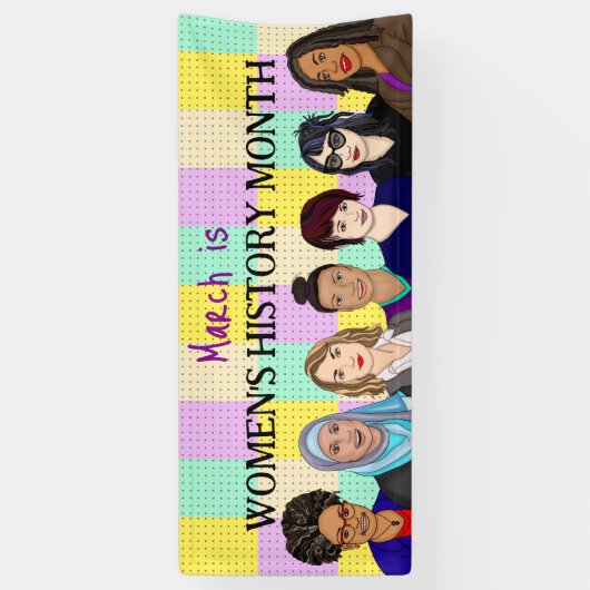 Banderoles Mars est le Mois de l'histoire des femmes (Vertical)