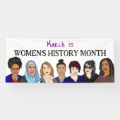 Banderoles Mars est le Mois de l'histoire des femmes (Horizontal)