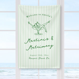 Banderoles Martinis & Matrimony Green Célibataire féminine