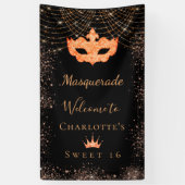 Banderoles Mascarade or noir parties scintillant poussière Sw (Vertical)