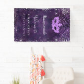 Banderoles Mascarade violet argent parties scintillant poussi (En situation)