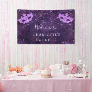 Banderoles Mascarade violet parties scintillant poussière Dou