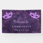 Banderoles Mascarade violet parties scintillant poussière Dou (Horizontal)