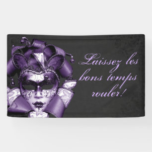 Banderoles Mascarade violette Mardi Gras