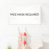Banderoles Masque visage Requis noir et blanc simple (En situation)