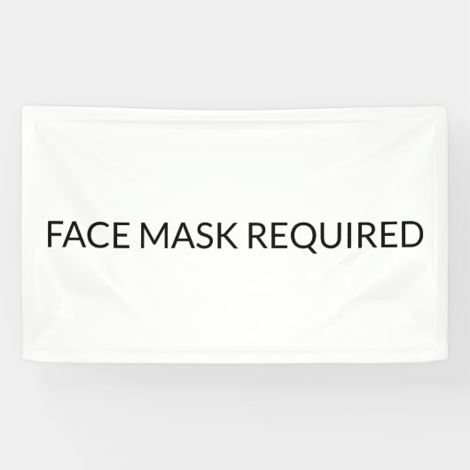 Banderoles Masque visage Requis noir et blanc simple (Horizontal)