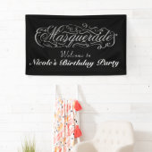 Banderoles MASQUERADE Argent et toute couleur fête d'annivers (En situation)