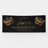 Banderoles Masquerade Black Gold Bienvenue (Horizontal)