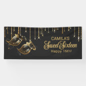 Banderoles Masquerade Masque Sweet 16 Black Gold ID1032 (Horizontal)