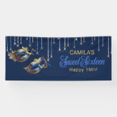 Banderoles Masquerade Masque Sweet 16 Blue Gold ID1032 (Horizontal)