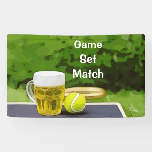 Banderoles Match de tennis et de bière (Horizontal)