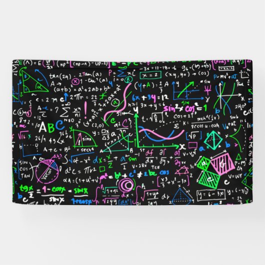 Banderoles Math cycle linéaire mathématique éducation cercle (Horizontal)