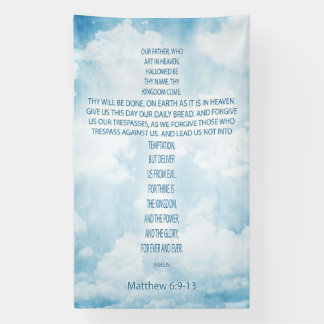 Banderoles Matthieu 6:9–13 Texte de prière formant une croix