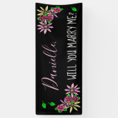 Banderoles Me marie-tu, Floral (Vertical)