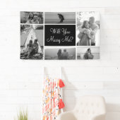 Banderoles Me marie-tu | Photo Collage noir et blanc (En situation)