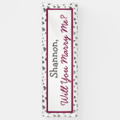 Banderoles Me Marieras-Tu, Coeurs D'Argent (Vertical)