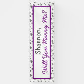 Banderoles Me Marieras-Tu, Coeurs D'Argent (Vertical)