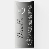 Banderoles Me marierez-vous Romantique Proposition (Vertical)