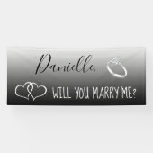 Banderoles Me marierez-vous Romantique Proposition (Horizontal)