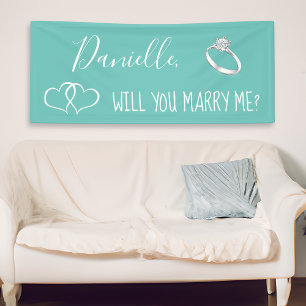 Banderoles Me marierez-vous Romantique Proposition