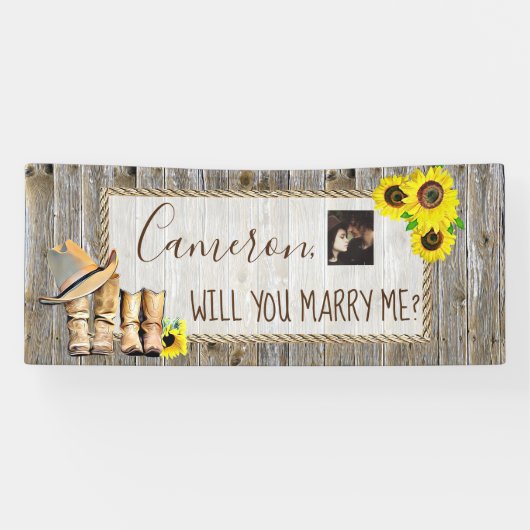 Banderoles Me marierez-vous Romantique Proposition (Horizontal)